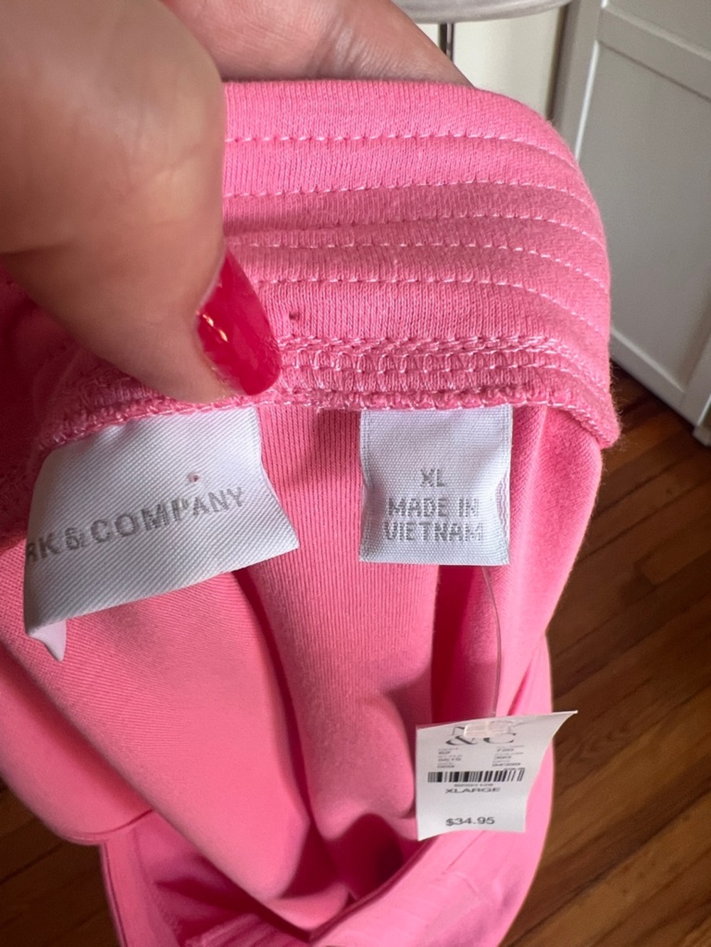 New York & Company Preppy Pink 100% Cotton Sleeveless Shift Dress - NWT - XL - Picture 8 of 9